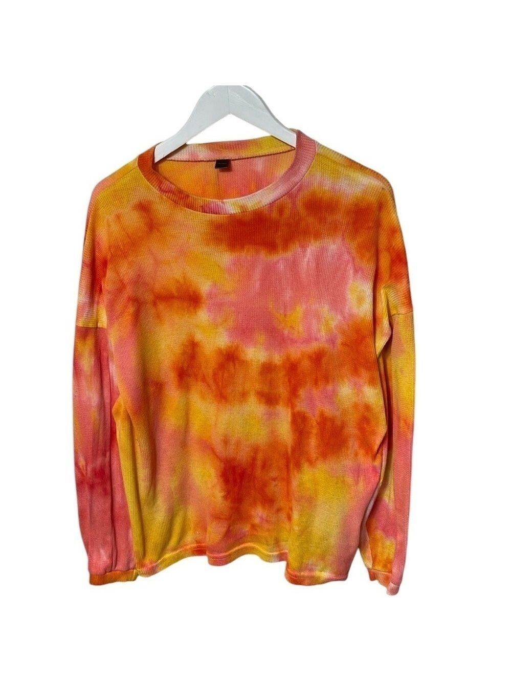 Lonely Ghost Tie Dye Thermal Oversized T Shirt SZ L